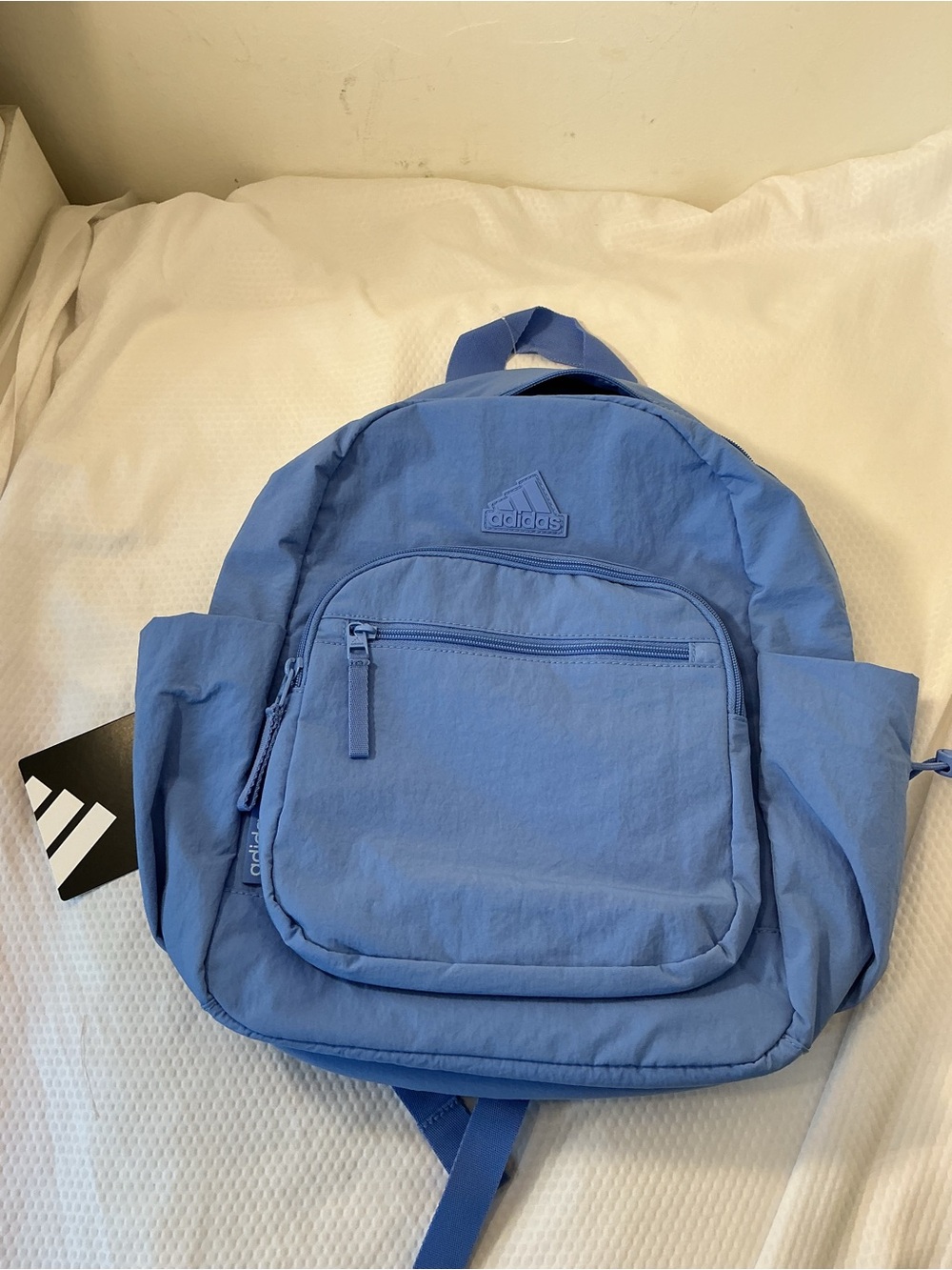 adidas Light Blue Compact Backpack with Front Pocket